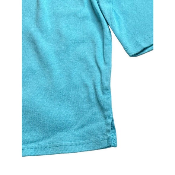 Womens Quacker Factory 3/4 Sleeve Zebra Heart Bling V-Neck Knit Top Aqua Size L - Picture 4 of 8